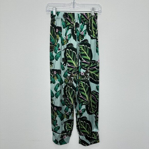 Lobo Rosa Green Floral Amazonas Jungle Print Pajama Pant Women's Size Medium - Picture 5 of 9